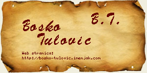 Boško Tulović vizit kartica